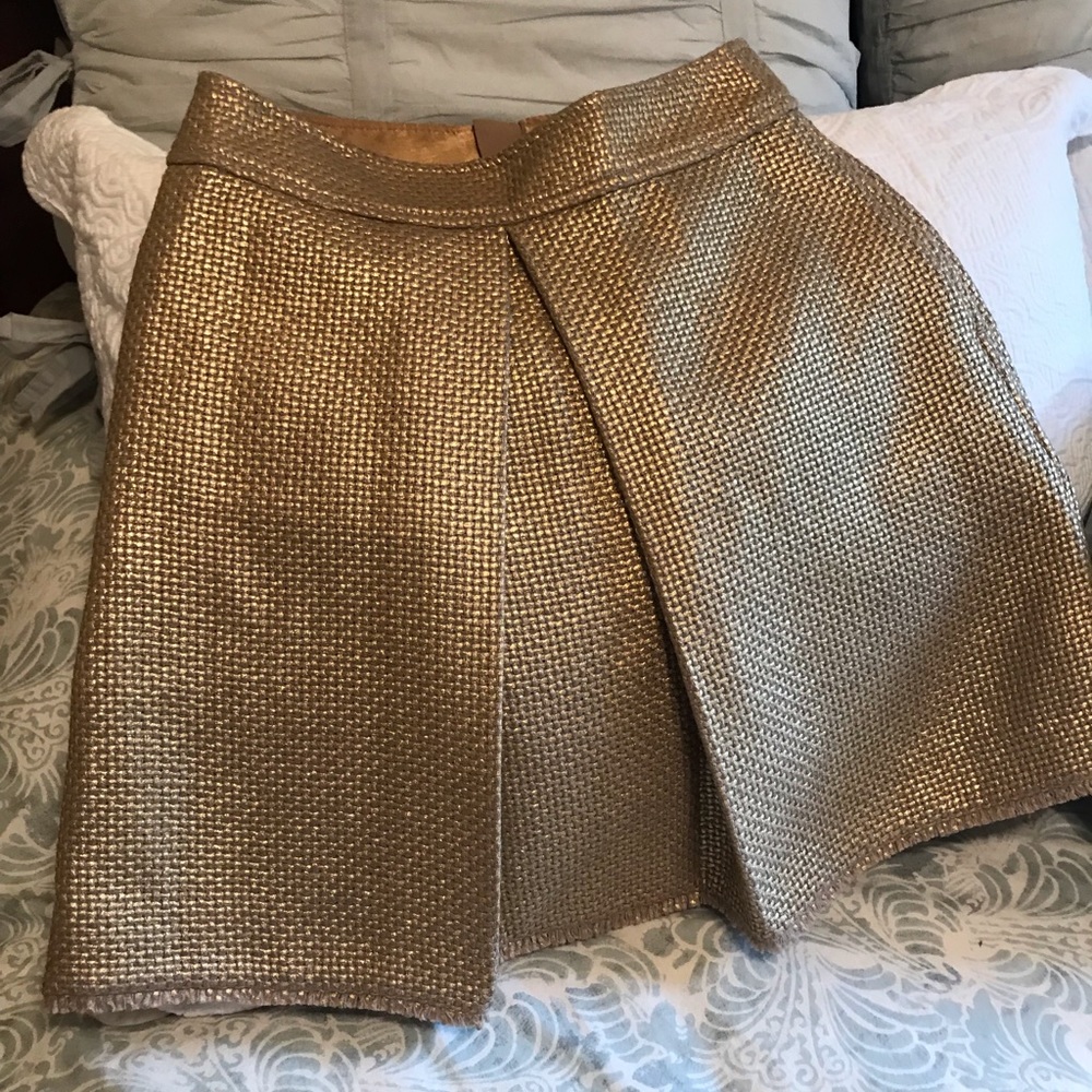 Banana Republic Gold Metallic skirt NWT